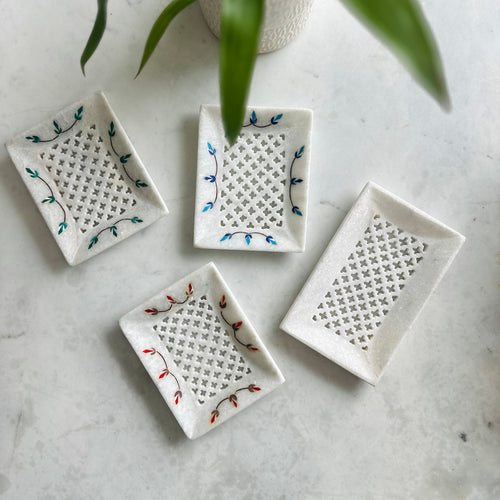 Marble Dish with Stone Inlay