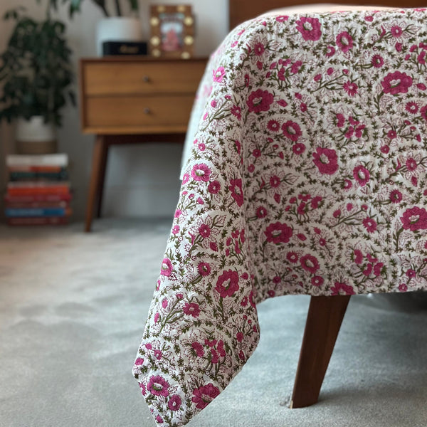 Kusuma Reversible Quilt in Pink Blossom