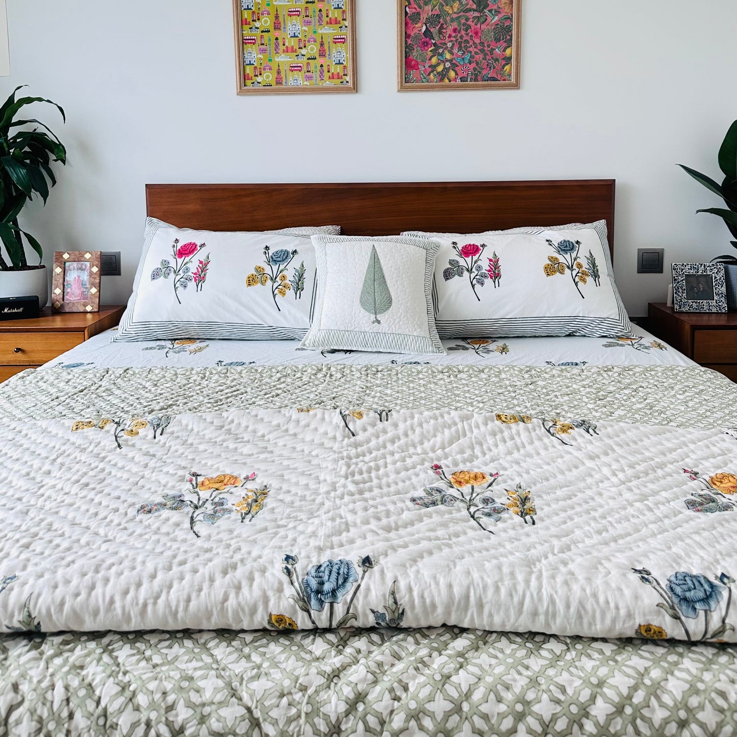 Reversible quilt - Indian Rose Him & Hers (Jaipuri Razai)