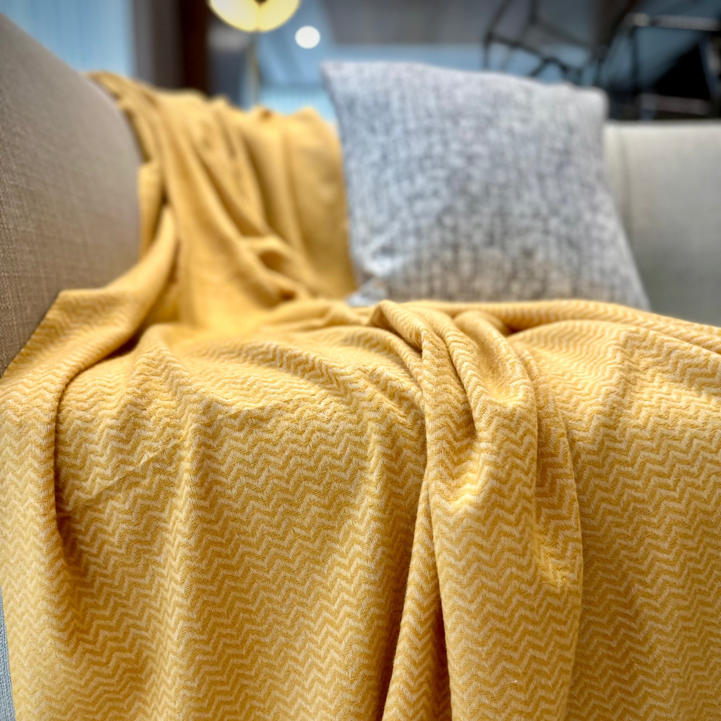 Cashmere Throw - Yellow
