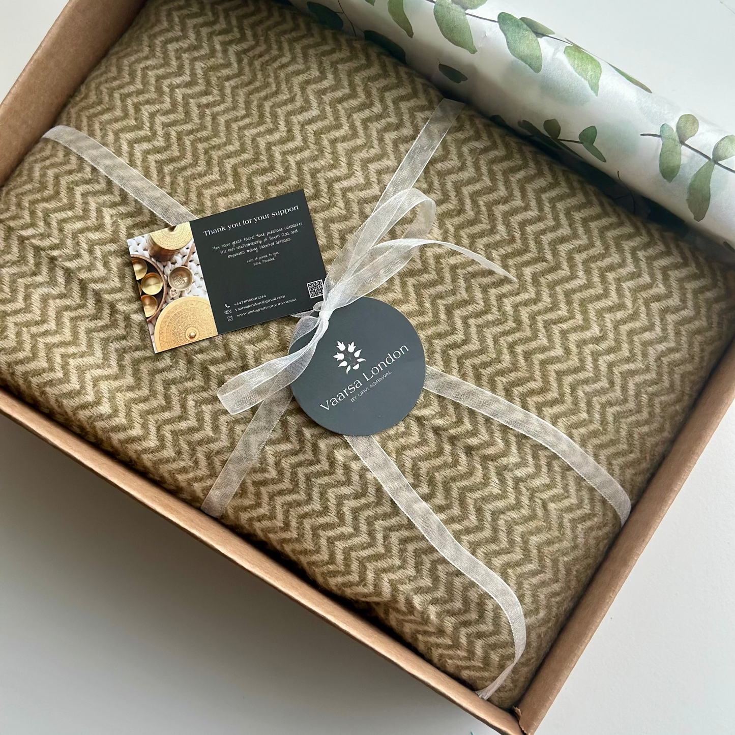 Cashmere Throw - Olive Green