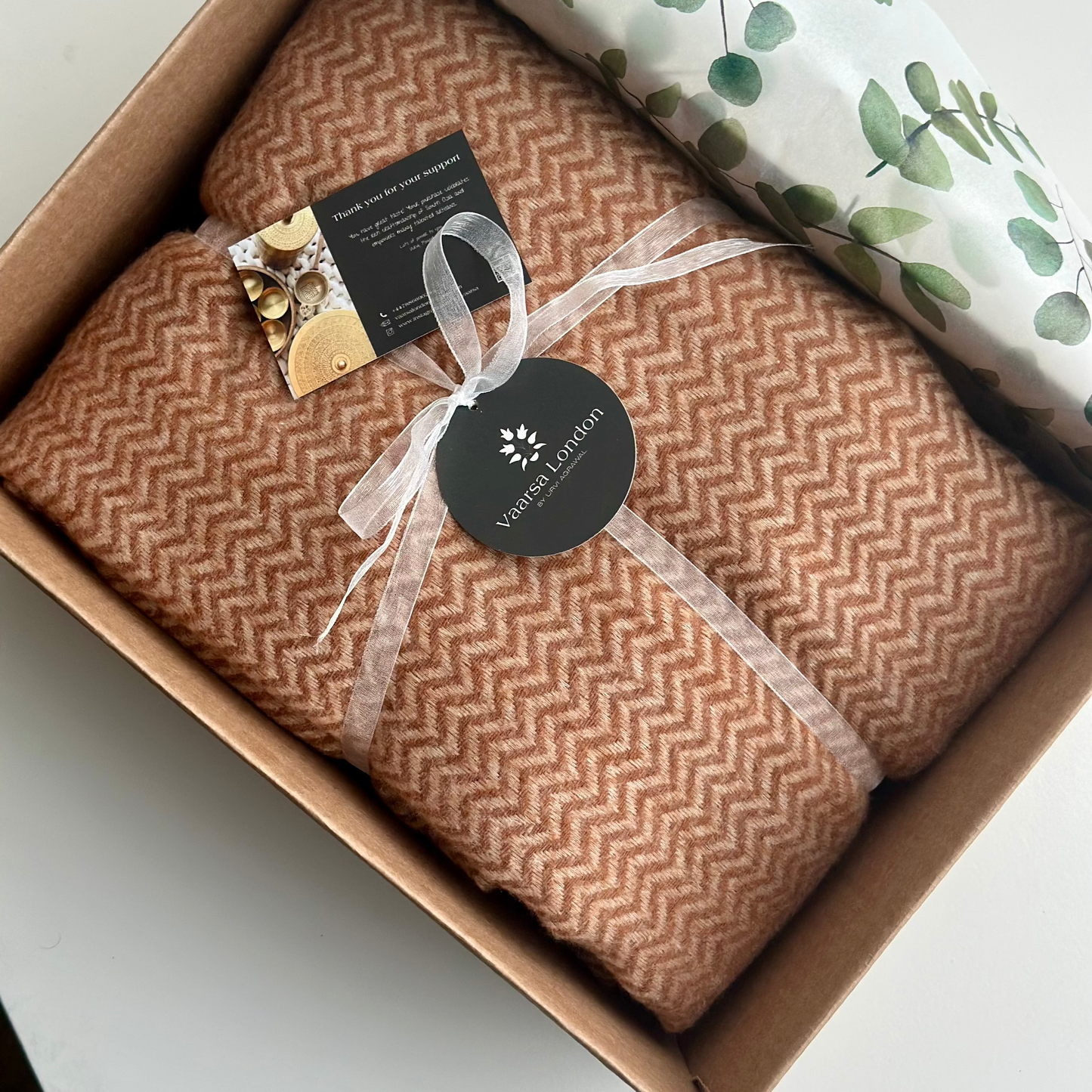 Cashmere Throw - Orange Brown