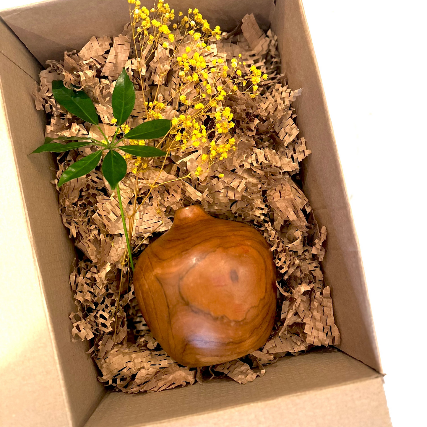 Teak Wood Round Vase