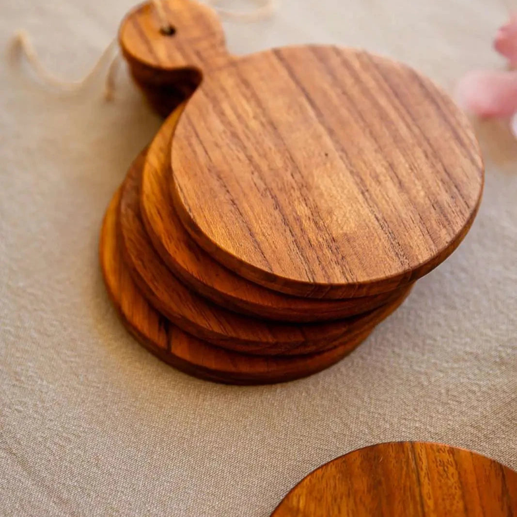 Teak Wood Coasters – Set of 2