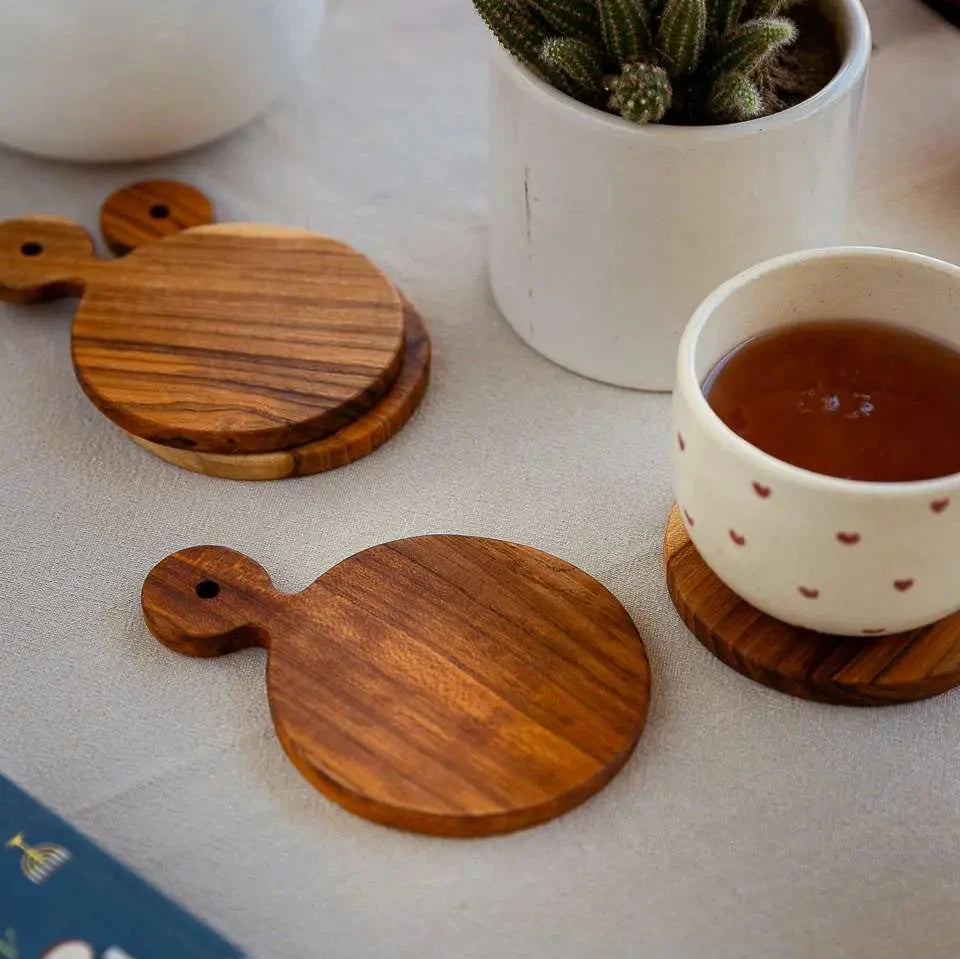 Teak Wood Coasters – Set of 2
