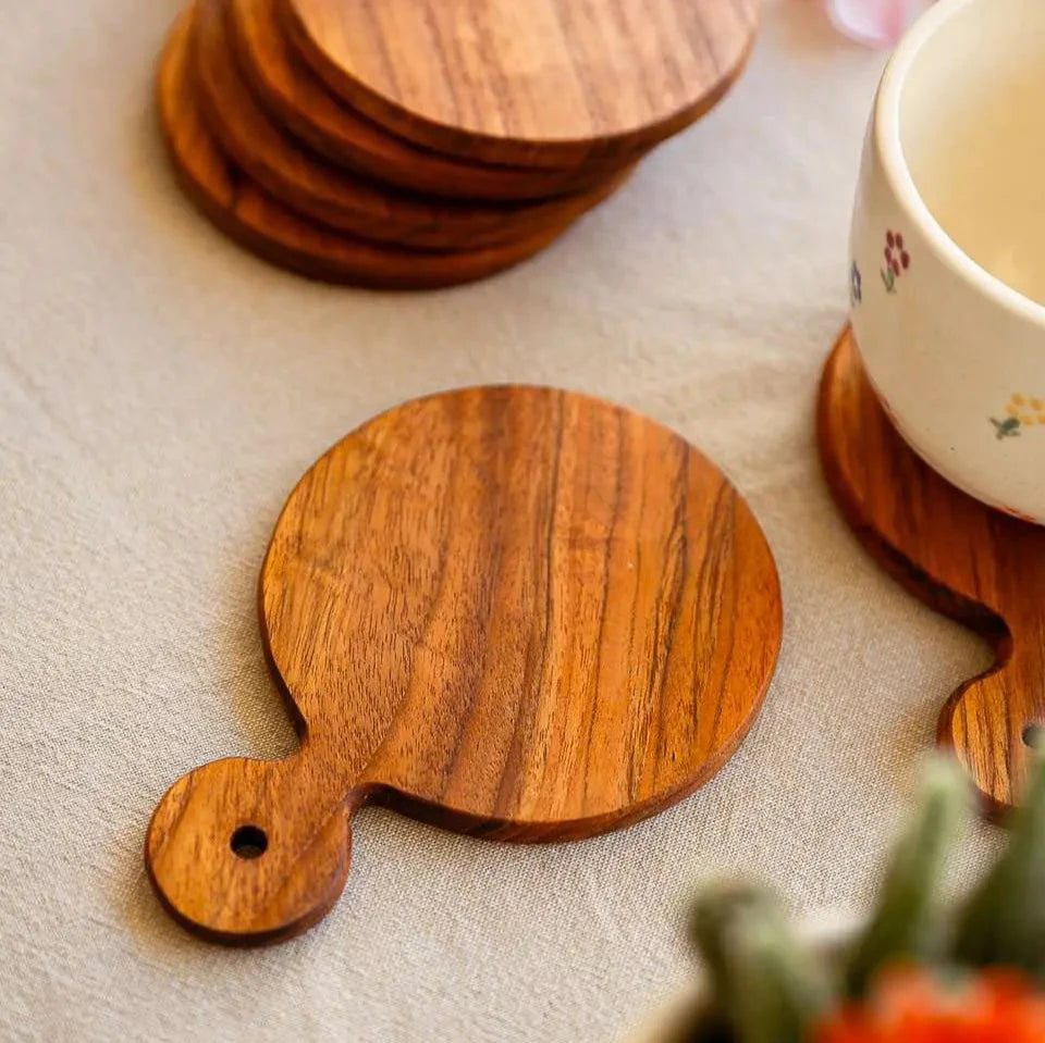 Teak Wood Coasters – Set of 2