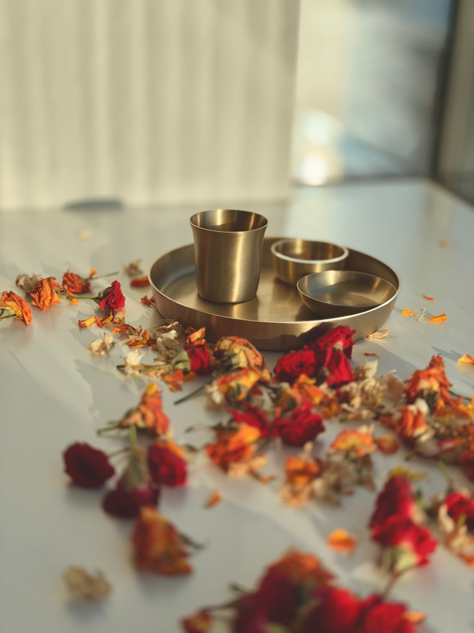 Traditional kansa metal baby plate, Ayurvedic bronze, made in India