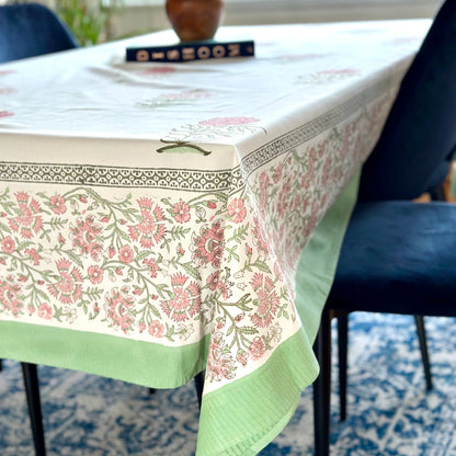Tablecloth - Block Printed Blossoms