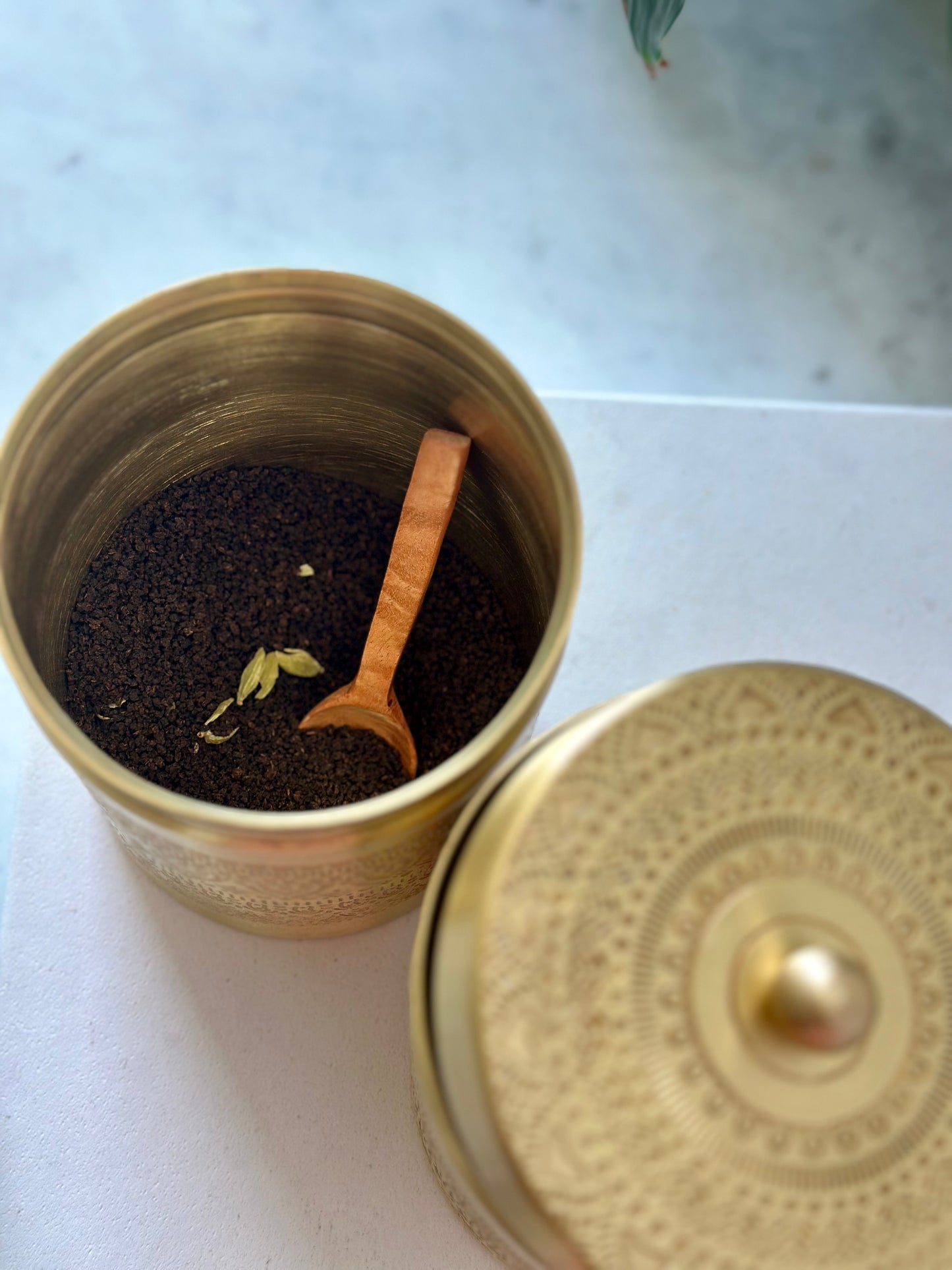 Brass Jars - Tea & Sugar Heritage Set