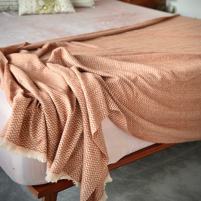 Cashmere Throw - Orange Brown
