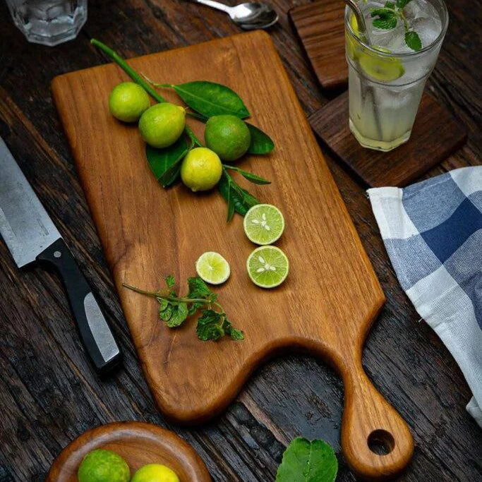 Flip & Serve Chopping Board –  Teak Wood, No Joints